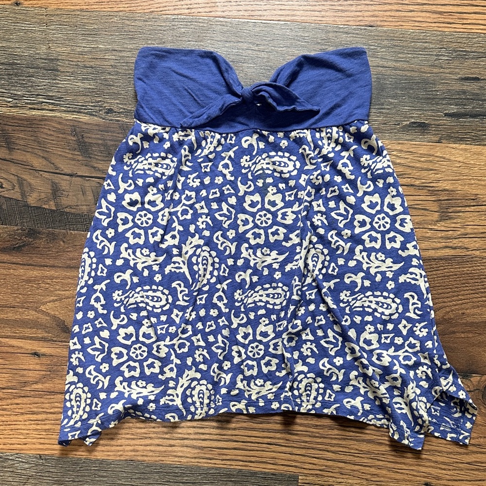 American Eagle Outfitters Blue and White Tank Top